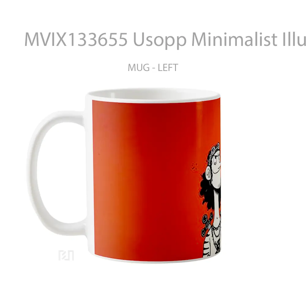 Mug Usopp Minimalist Illustration Gelas Seni Modern - All-side / Desain