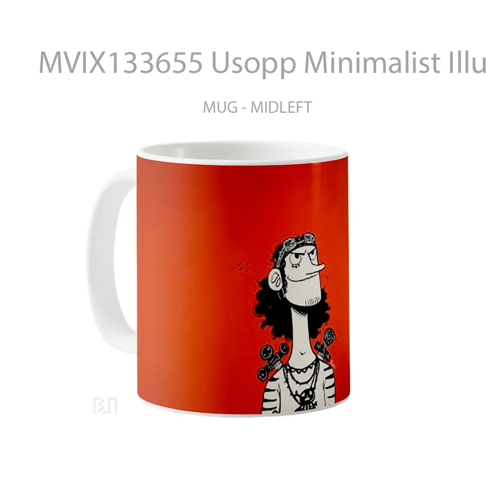 Mug Usopp Minimalist Illustration Gelas Seni Modern - All-side / Desain