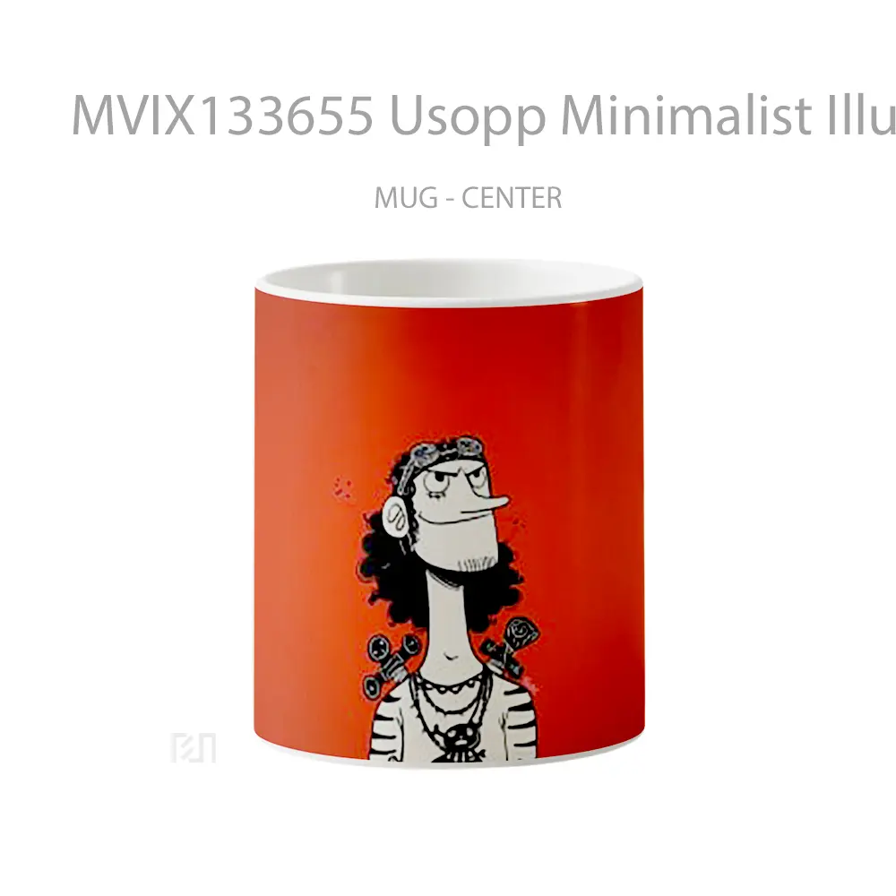 Mug Usopp Minimalist Illustration Gelas Seni Modern