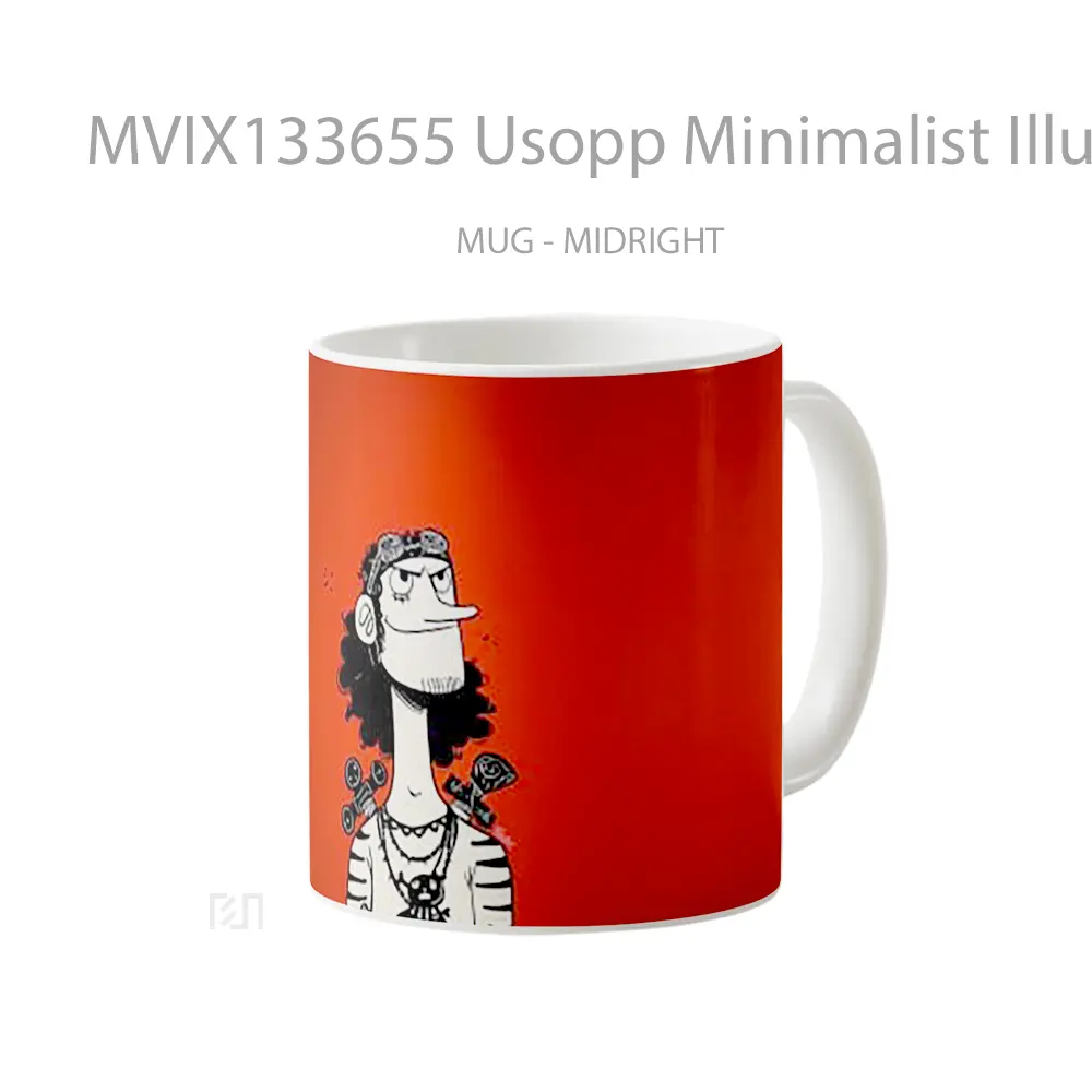 Mug Usopp Minimalist Illustration Gelas Seni Modern - All-side / Desain