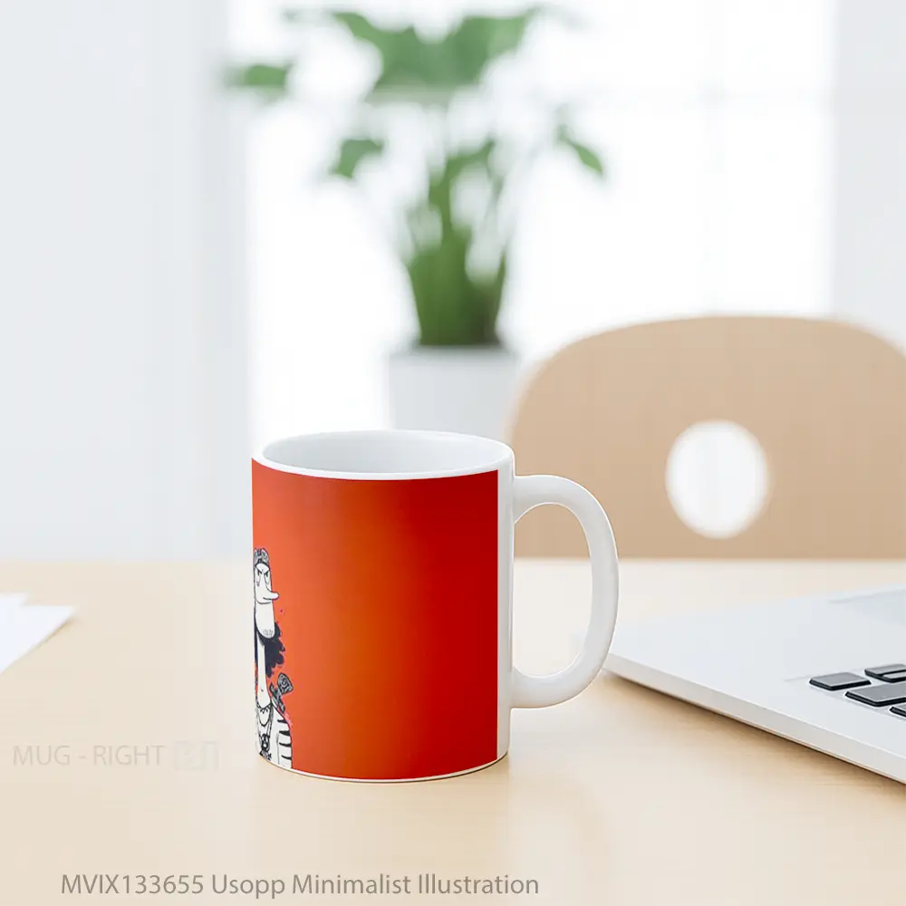 Mug Usopp Minimalist Illustration Gelas Seni Modern - All-side / Desain