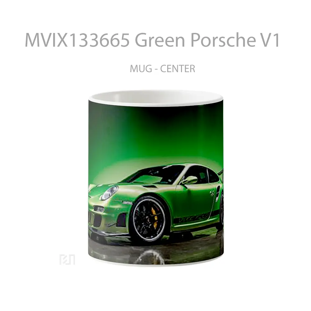Mug Green Porsche V1 Cangkir Mobil