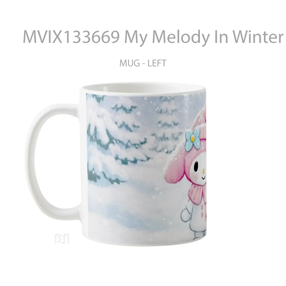 Mug My Melody In Winter Gelas Keramik Unik - All-side / Desain
