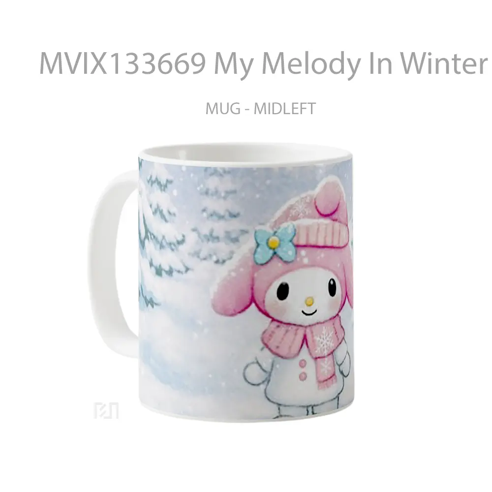Mug My Melody In Winter Gelas Keramik Unik - All-side / Desain