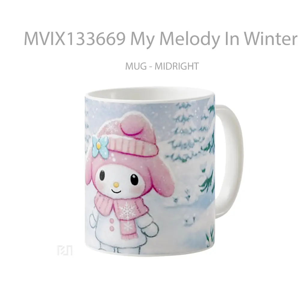 Mug My Melody In Winter Gelas Keramik Unik - All-side / Desain