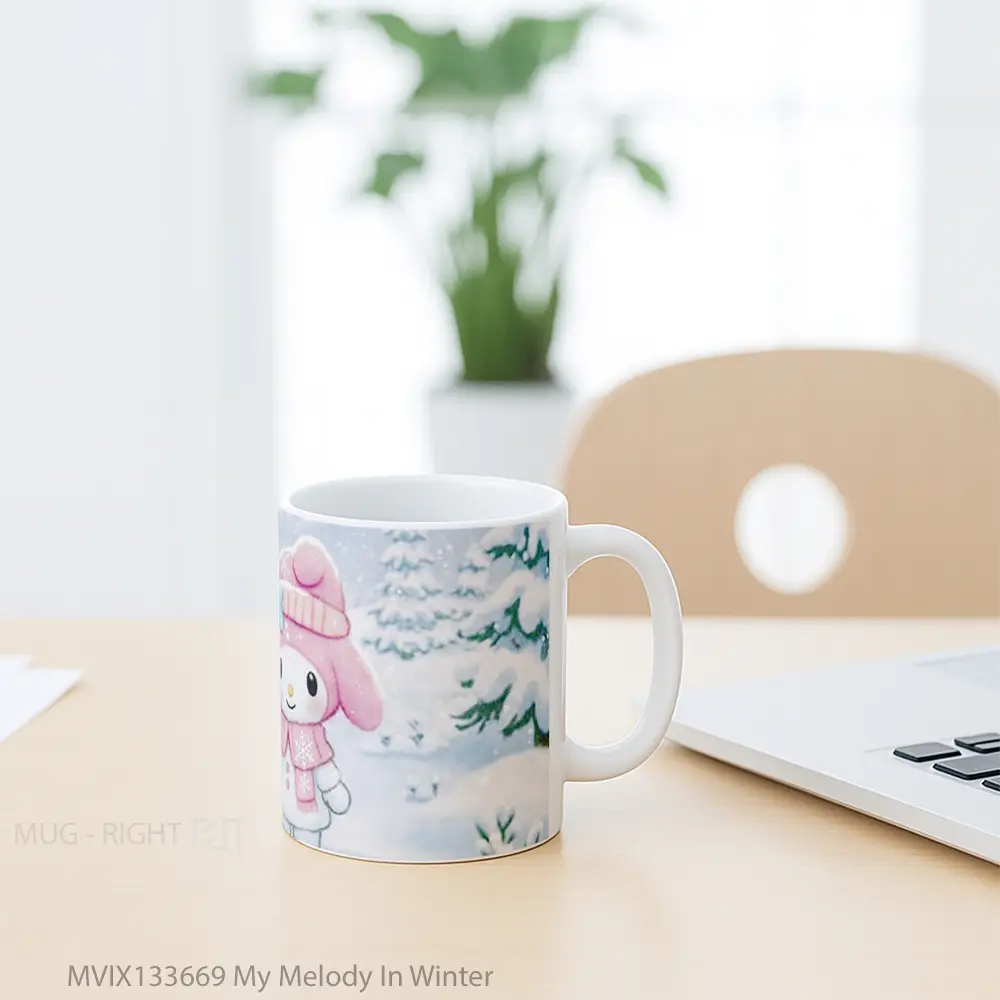 Mug My Melody In Winter Gelas Keramik Unik - All-side / Desain