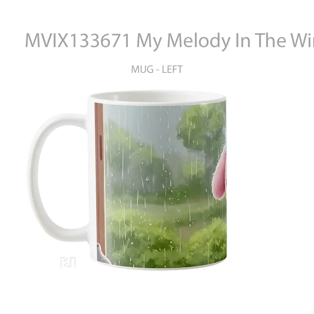Mug My Melody In The Window Watching The Rain Gelas Pemandangan Alam - All-side / Desain