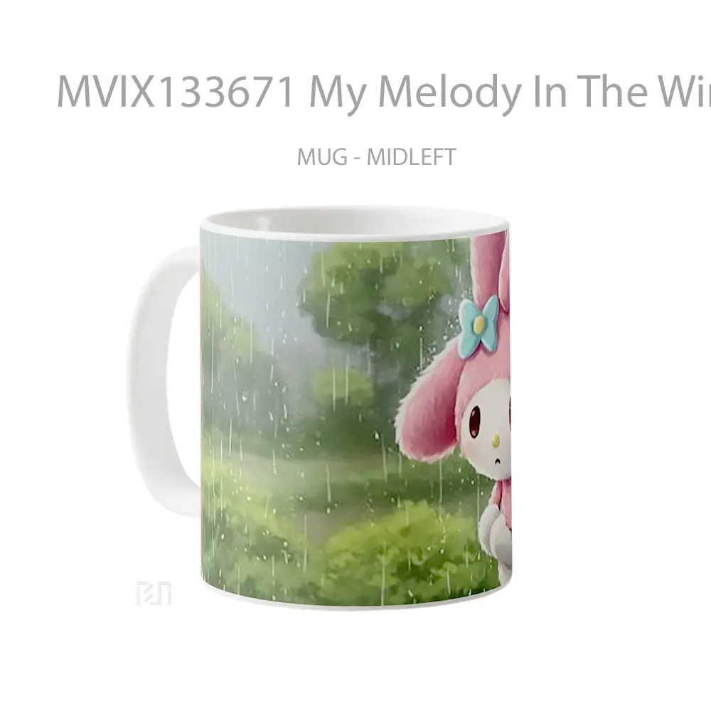 Mug My Melody In The Window Watching The Rain Gelas Pemandangan Alam - All-side / Desain