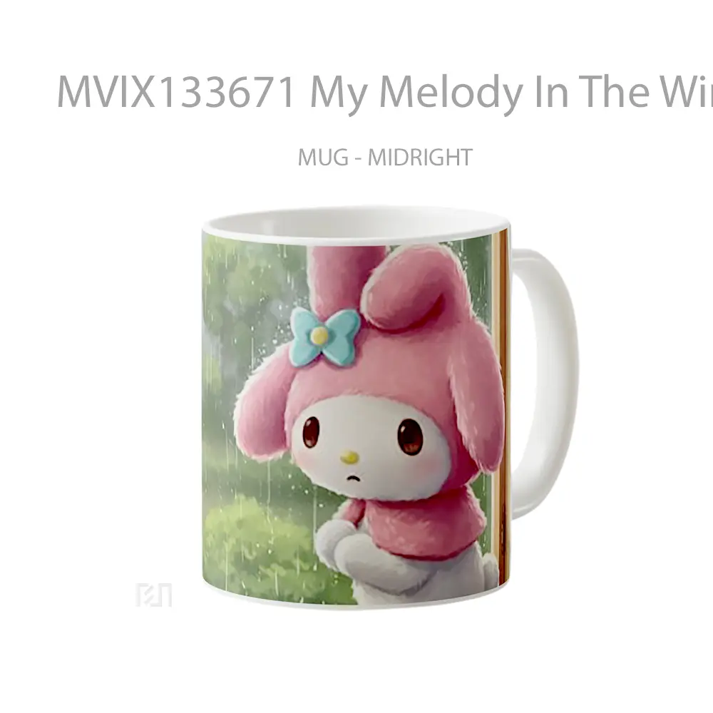Mug My Melody In The Window Watching The Rain Gelas Pemandangan Alam - All-side / Desain
