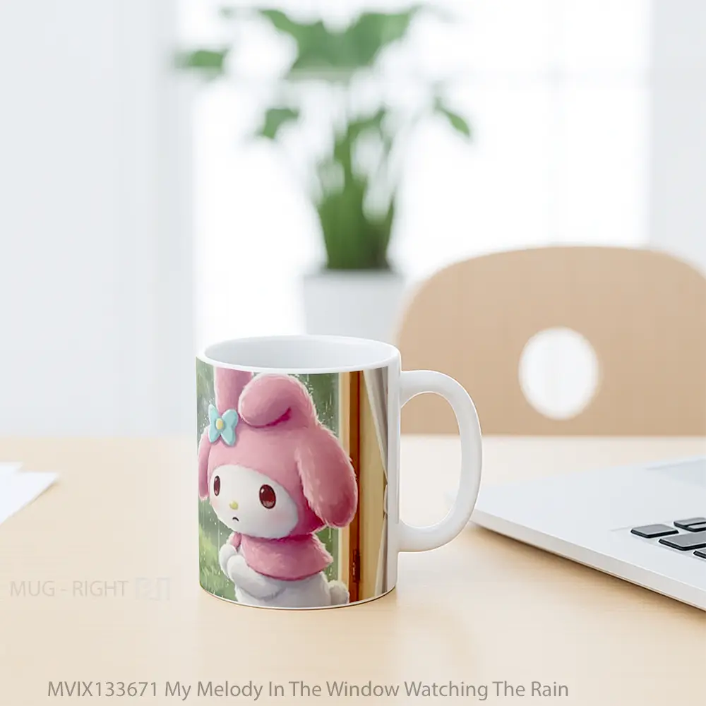 Mug My Melody In The Window Watching The Rain Gelas Pemandangan Alam - All-side / Desain