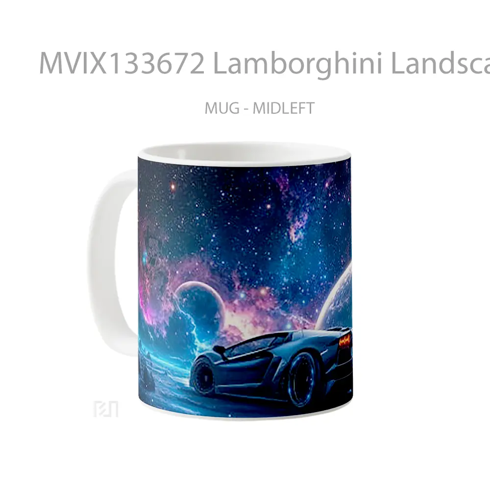 Mug Lamborghini Landscape Of The Universe Cangkir Mobil - All-side / Desain