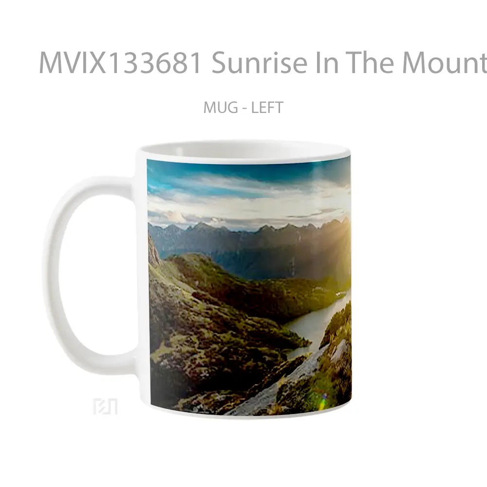 Mug Sunrise In The Mountains Gelas Pemandangan Alam - All-side / Desain