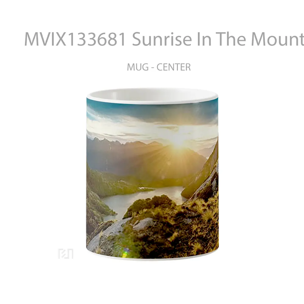 Mug Sunrise In The Mountains Gelas Pemandangan Alam