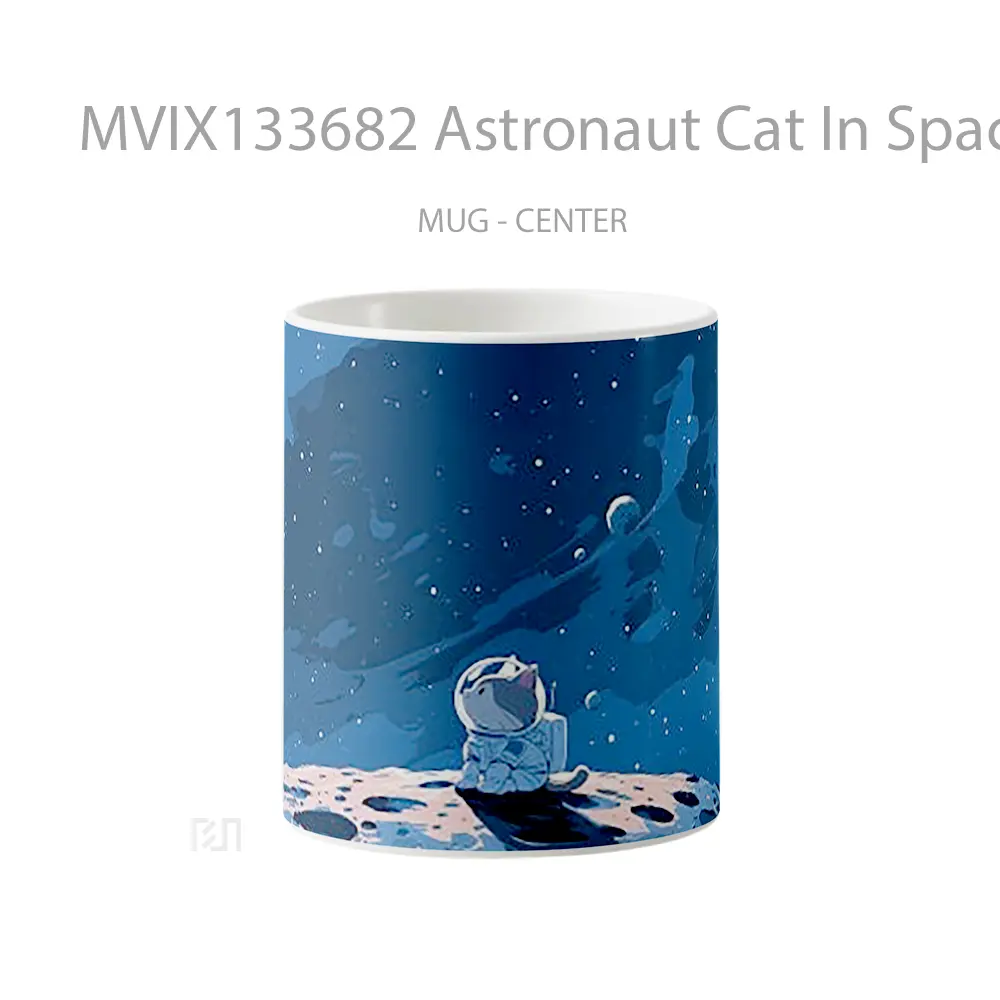 Mug Astronaut Cat In Space Gelas Hewan Lucu