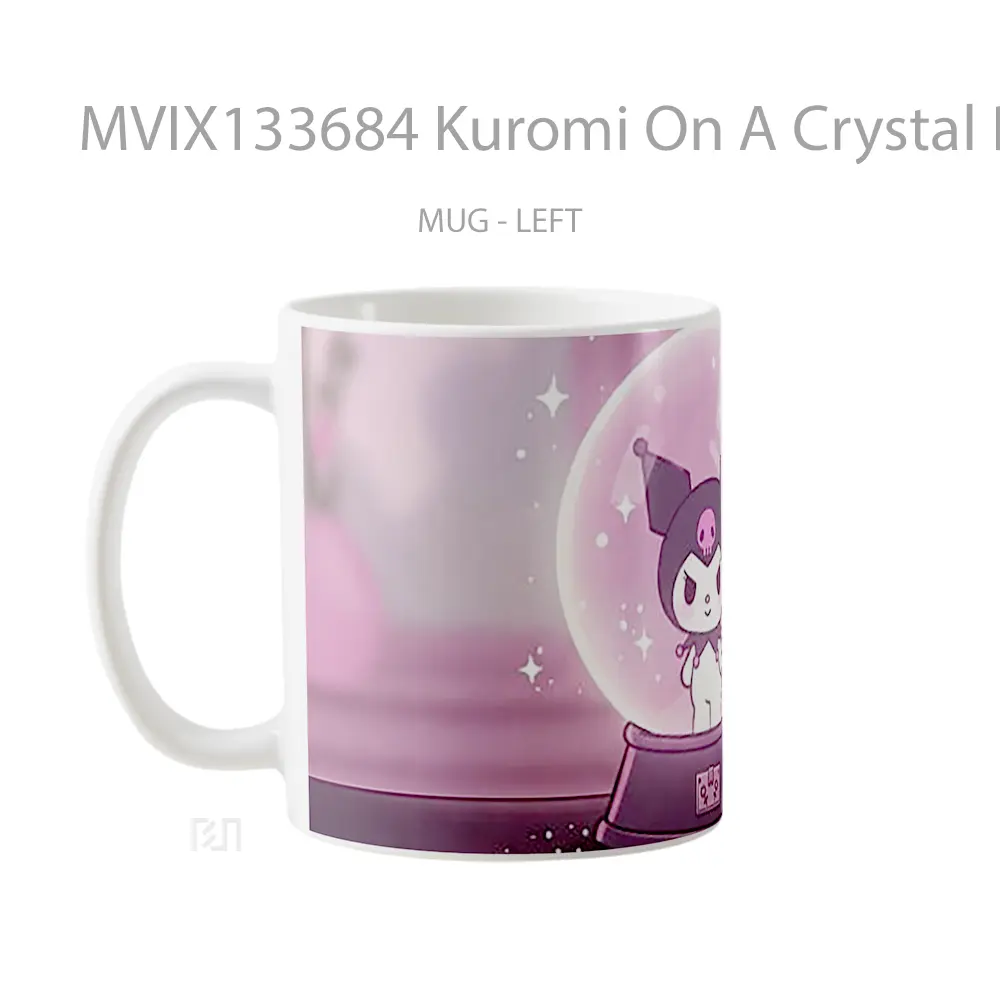 Mug Kuromi On A Crystal Ball Ornament Gelas Keramik Unik - All-side / Desain
