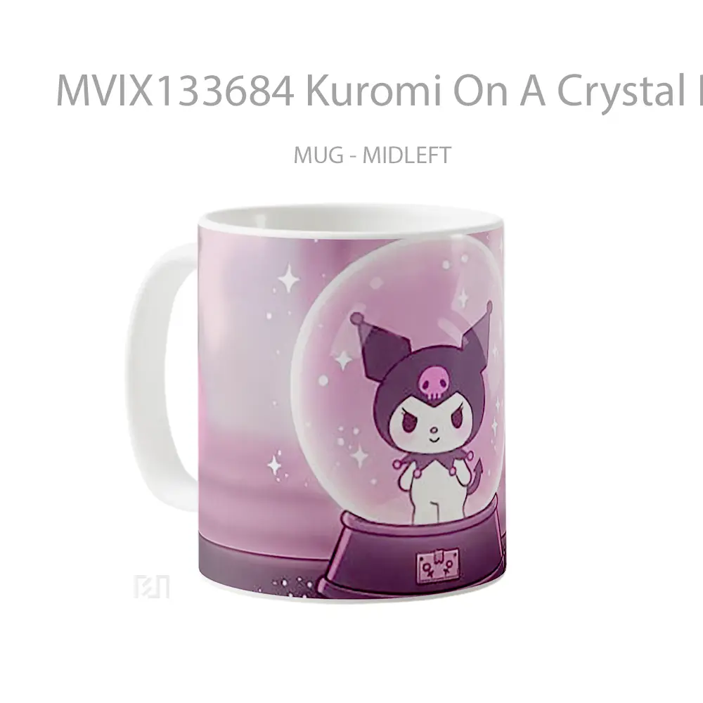 Mug Kuromi On A Crystal Ball Ornament Gelas Keramik Unik - All-side / Desain