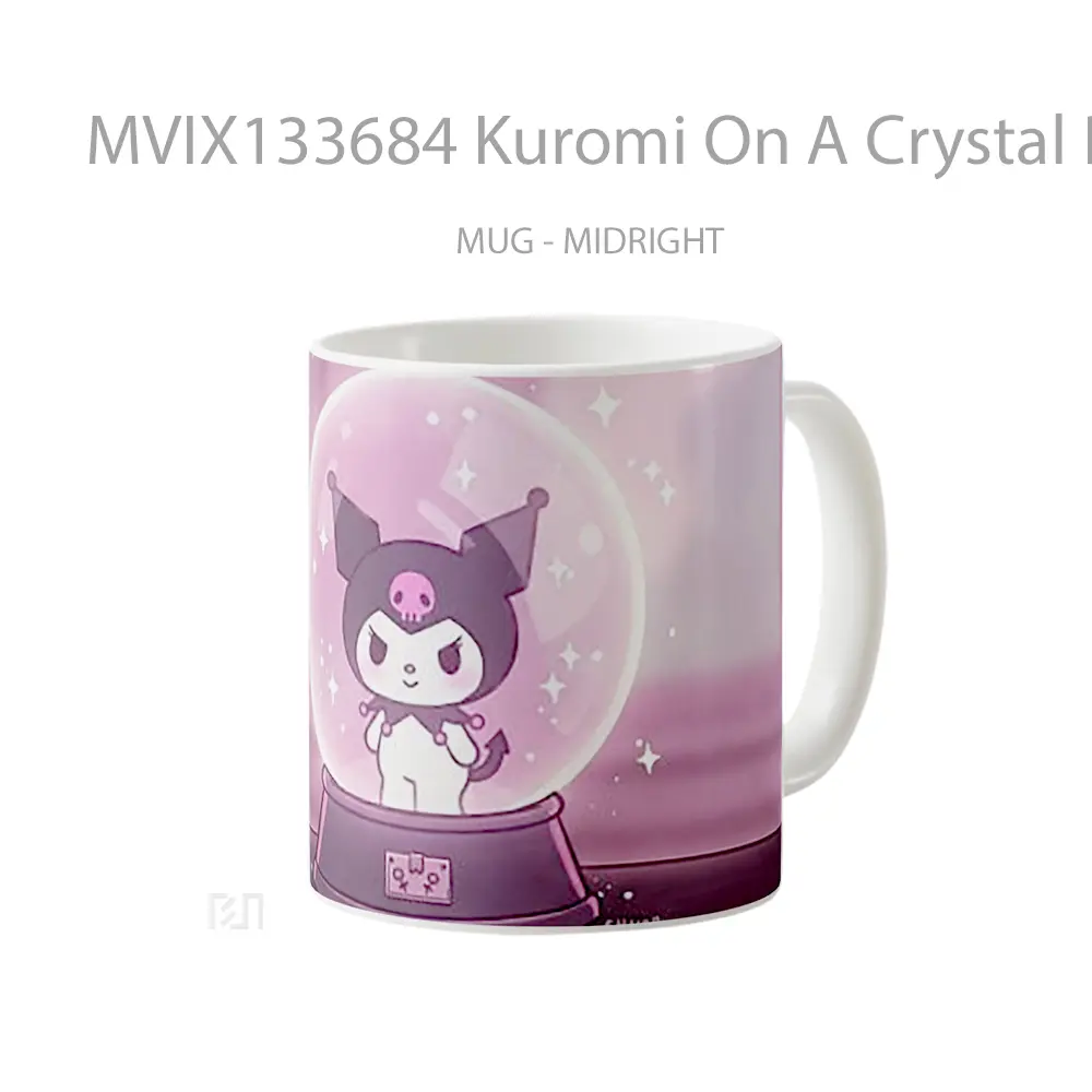 Mug Kuromi On A Crystal Ball Ornament Gelas Keramik Unik - All-side / Desain