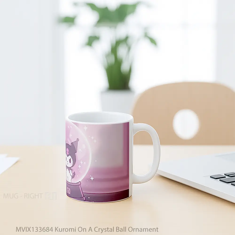 Mug Kuromi On A Crystal Ball Ornament Gelas Keramik Unik - All-side / Desain
