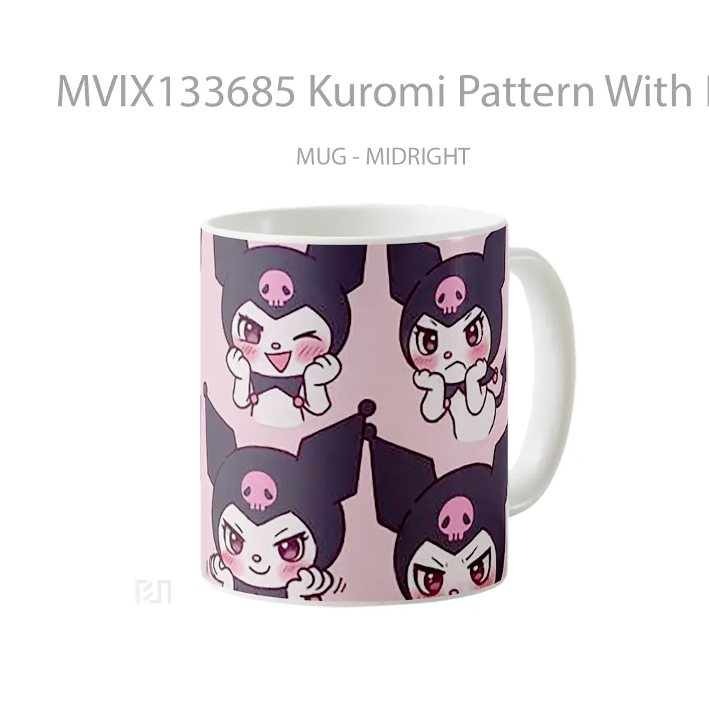Mug Kuromi Pattern With Different Expressions Gelas Seni Modern - All-side / Desain