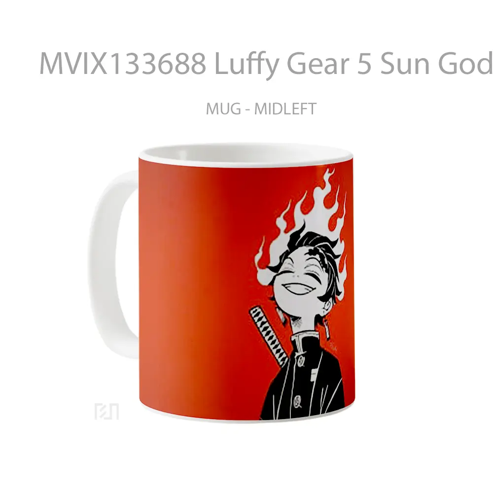 Mug Luffy Gear 5 Sun God Nika V4 Cangkir Anime - All-side / Desain