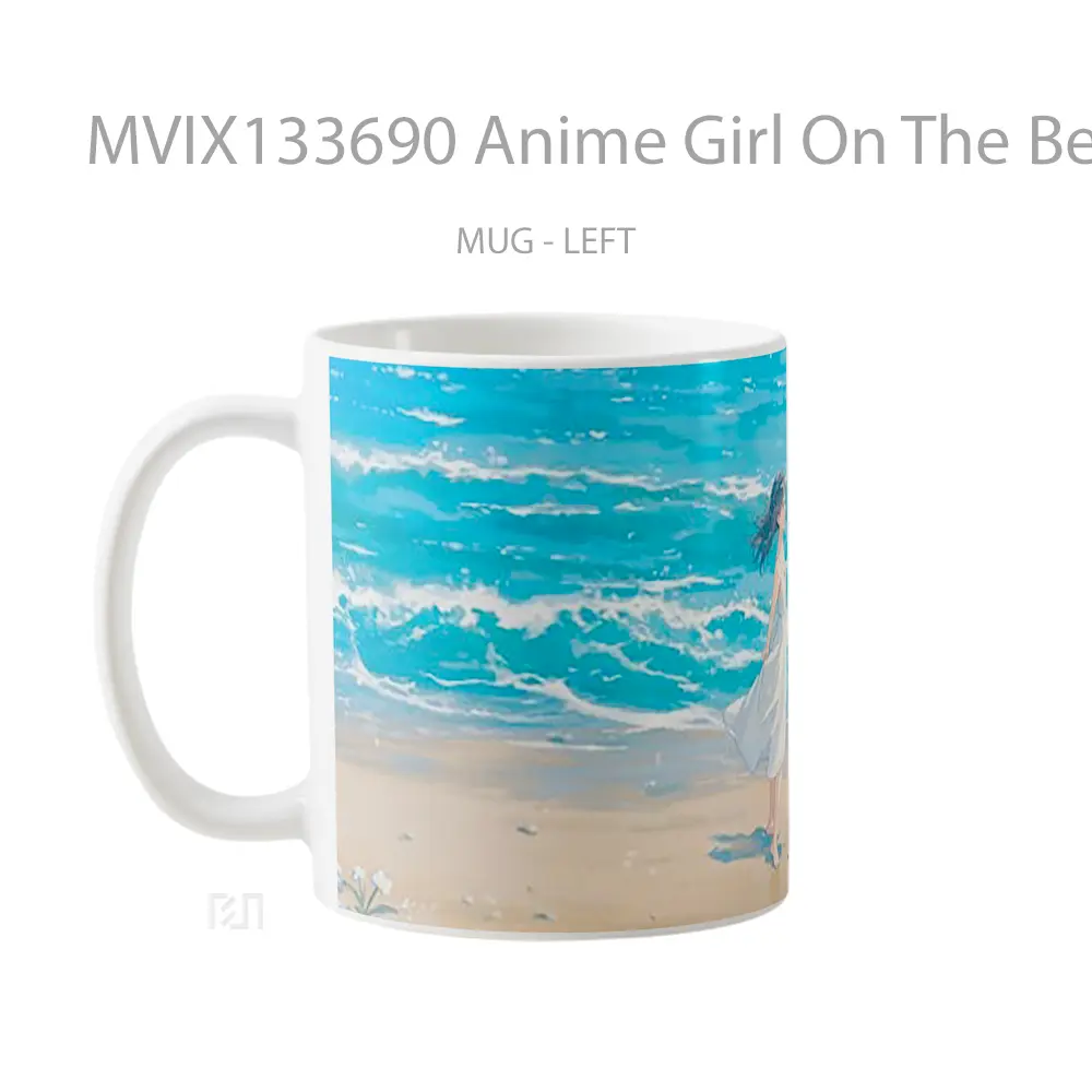 Mug Anime Girl On The Beach Cangkir Anime - All-side / Desain