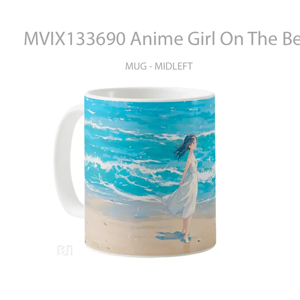 Mug Anime Girl On The Beach Cangkir Anime - All-side / Desain