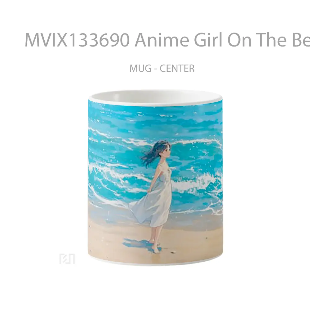 Mug Keramik Premium SNI - Mug Anime Girl On The Beach Cangkir Anime