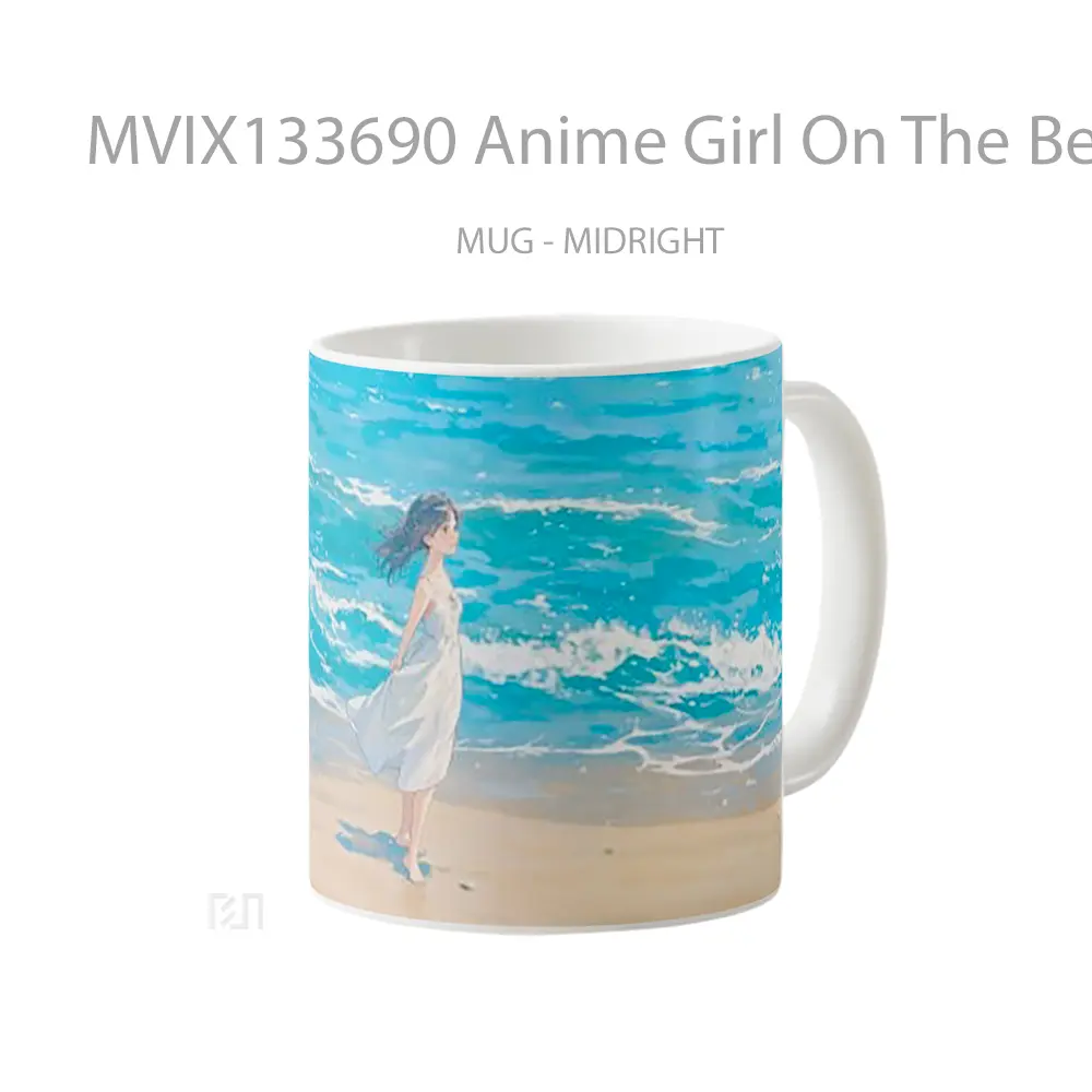 Mug Anime Girl On The Beach Cangkir Anime - All-side / Desain