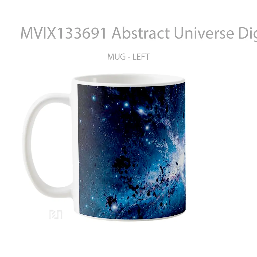 Mug Abstract Universe Digital Art Gelas Seni Modern - All-side / Desain