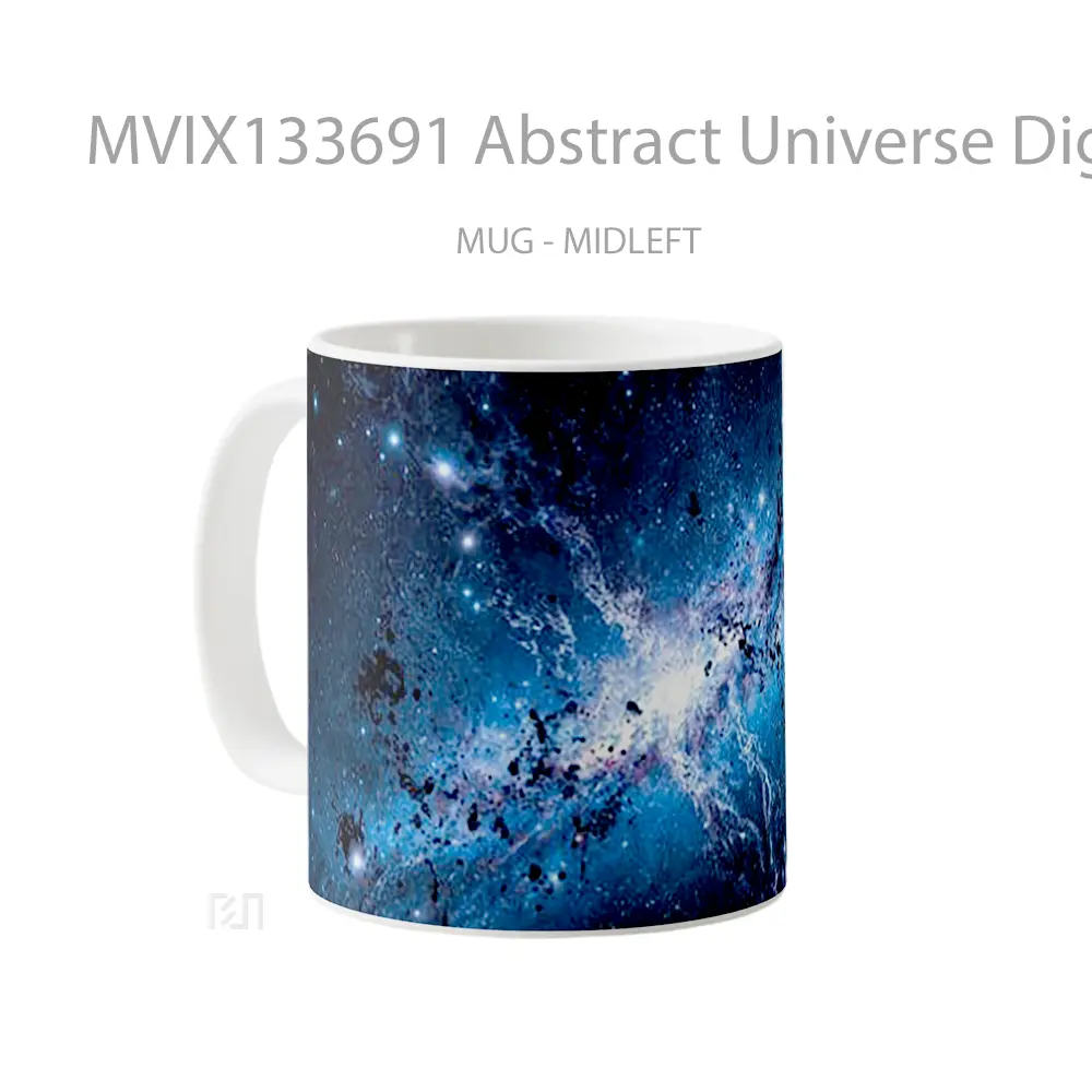 Mug Abstract Universe Digital Art Gelas Seni Modern - All-side / Desain