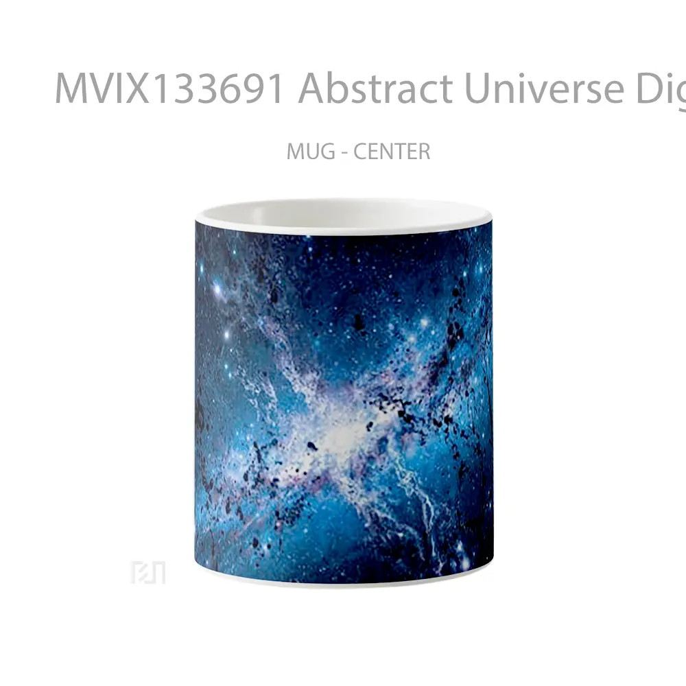 Mug Abstract Universe Digital Art Gelas Seni Modern