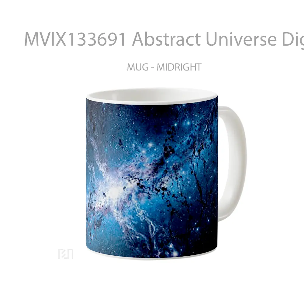 Mug Abstract Universe Digital Art Gelas Seni Modern - All-side / Desain