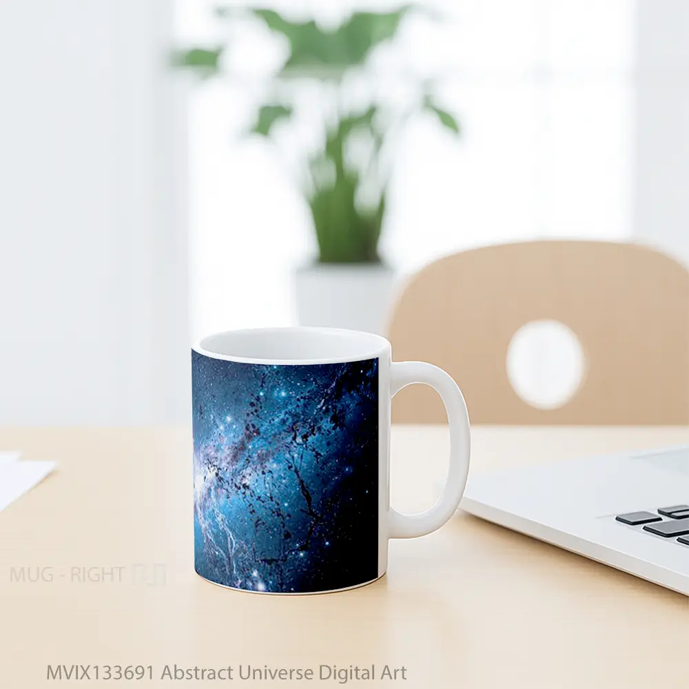 Mug Abstract Universe Digital Art Gelas Seni Modern - All-side / Desain