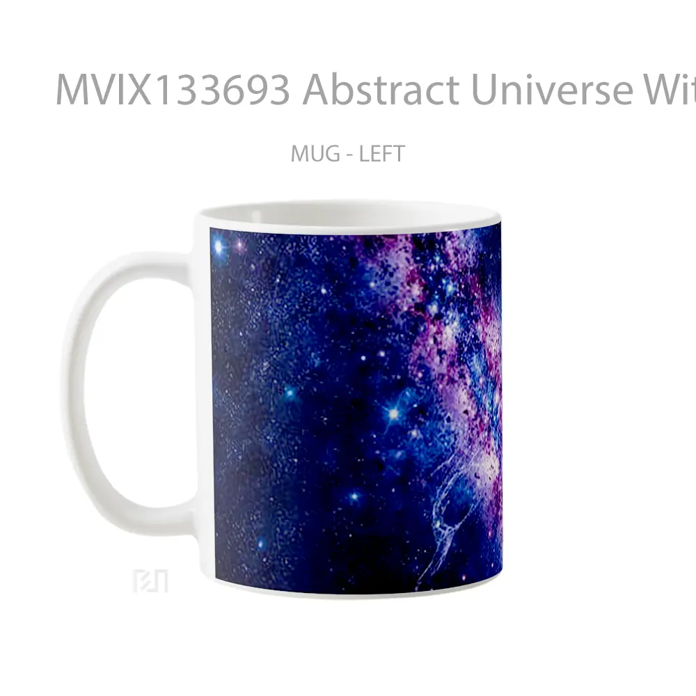 Mug Abstract Universe With Stars Gelas Seni Modern - All-side / Desain