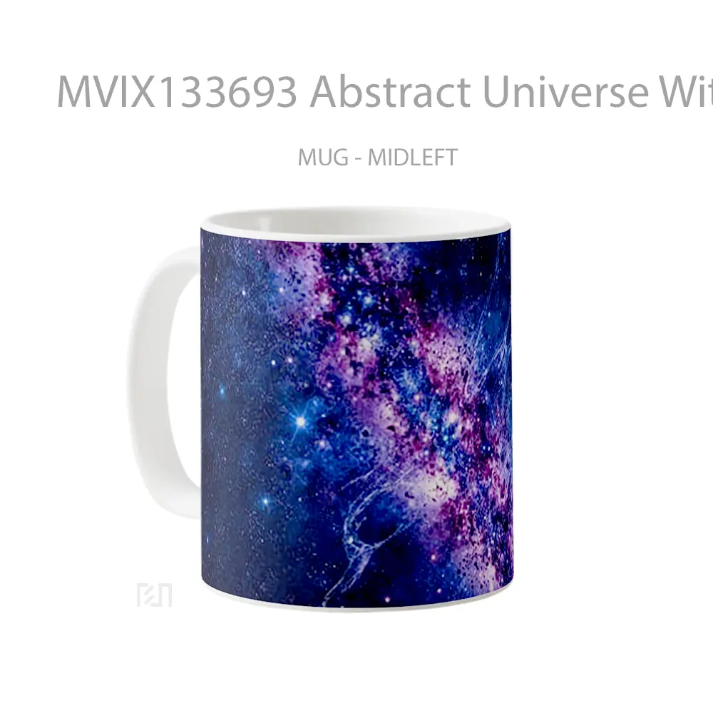 Mug Abstract Universe With Stars Gelas Seni Modern - All-side / Desain