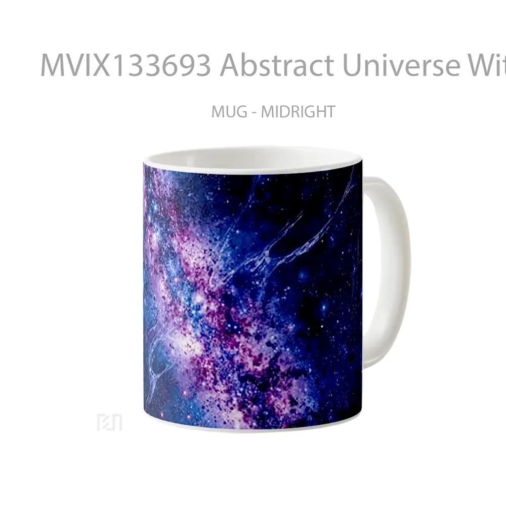 Mug Abstract Universe With Stars Gelas Seni Modern - All-side / Desain