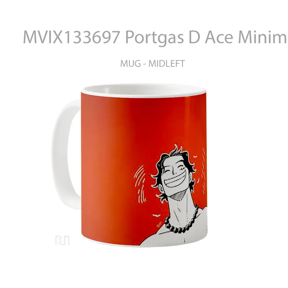 Mug Portgas D Ace Minimalist Illustration Gelas Seni Modern - All-side / Desain