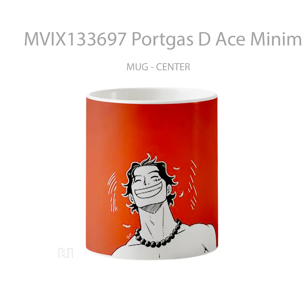 Mug Portgas D Ace Minimalist Illustration Gelas Seni Modern