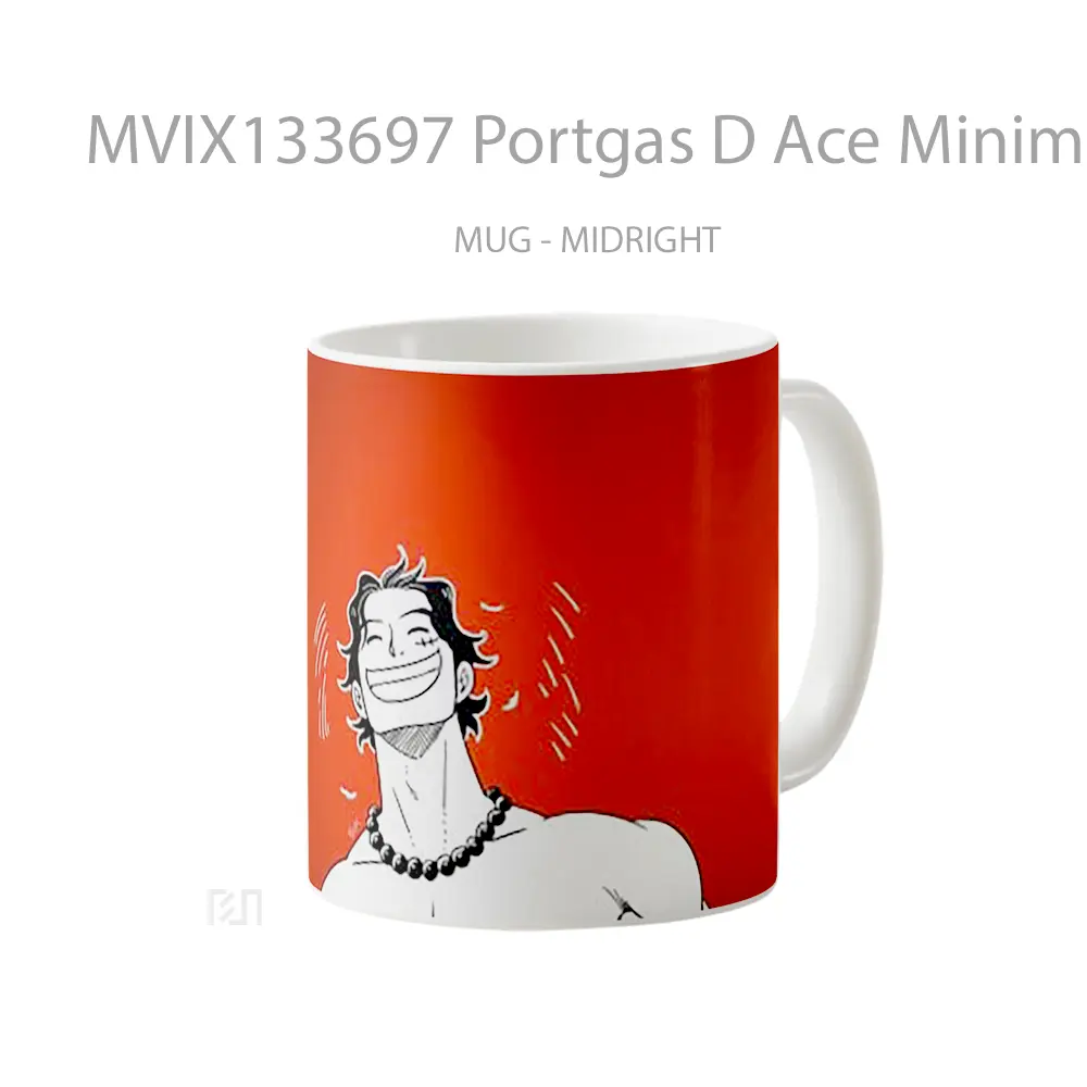 Mug Portgas D Ace Minimalist Illustration Gelas Seni Modern - All-side / Desain
