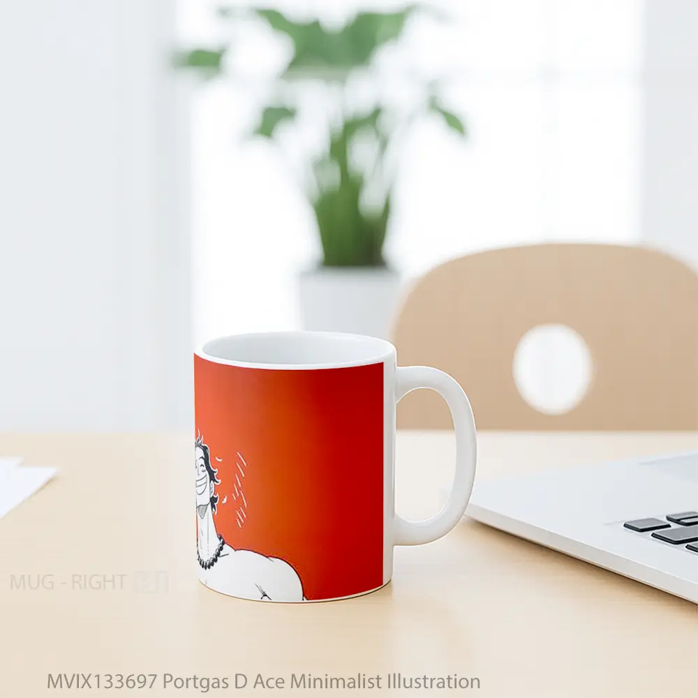 Mug Portgas D Ace Minimalist Illustration Gelas Seni Modern - All-side / Desain
