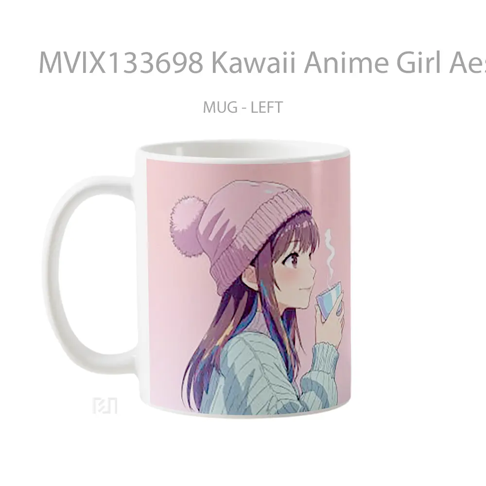 Mug Kawaii Anime Girl Aesthetic Cangkir Anime - All-side / Desain