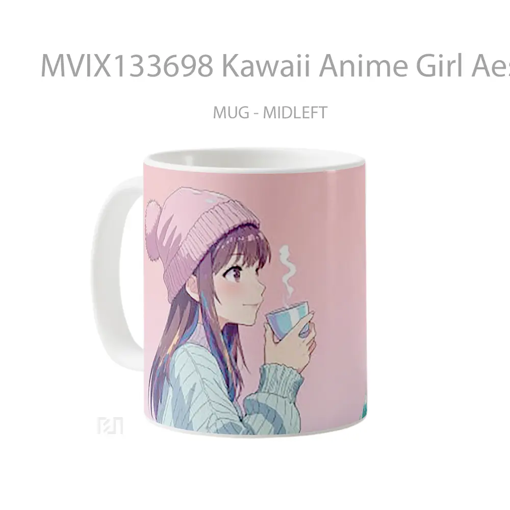 Mug Kawaii Anime Girl Aesthetic Cangkir Anime - All-side / Desain