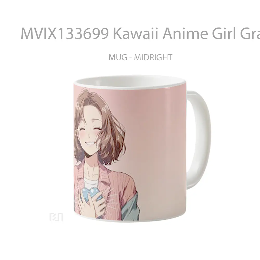 Mug Kawaii Anime Girl Gratitude And Self Love Cangkir Anime - All-side / Desain