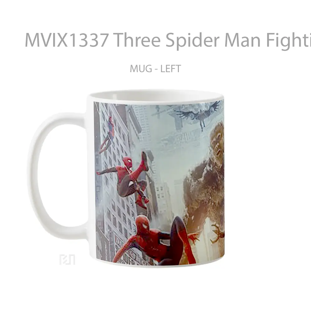 Mug Three Spider Man Fighting Gelas Superhero - All-side / Desain
