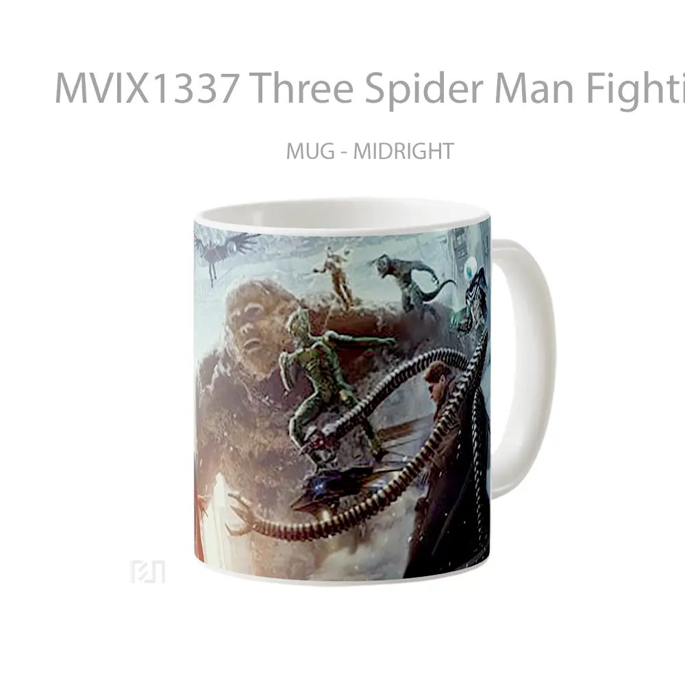 Mug Three Spider Man Fighting Gelas Superhero - All-side / Desain