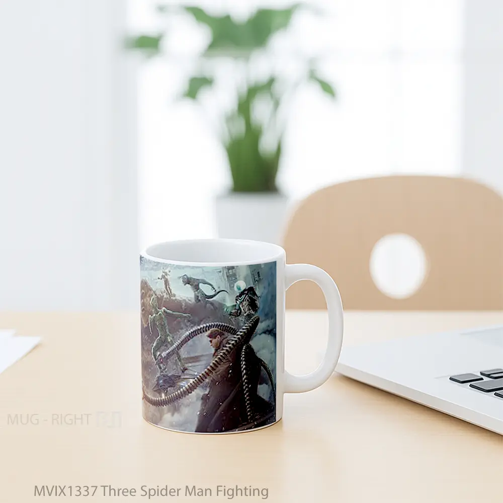 Mug Three Spider Man Fighting Gelas Superhero - All-side / Desain