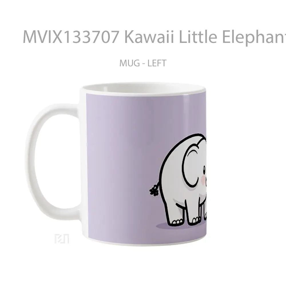 Mug Kawaii Little Elephant Gelas Hewan Lucu - All-side / Desain