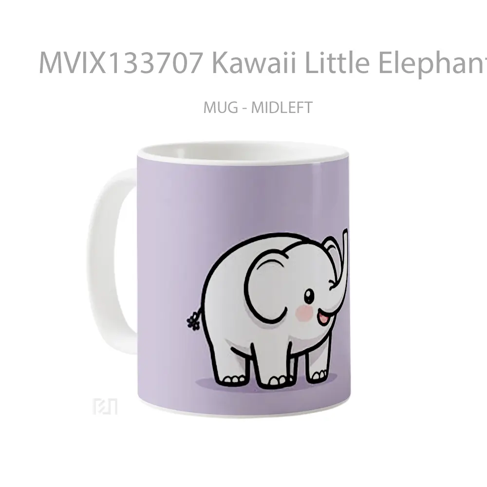 Mug Kawaii Little Elephant Gelas Hewan Lucu - All-side / Desain