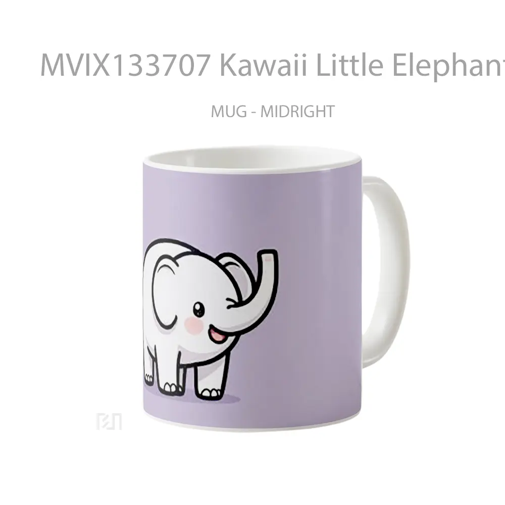 Mug Kawaii Little Elephant Gelas Hewan Lucu - All-side / Desain