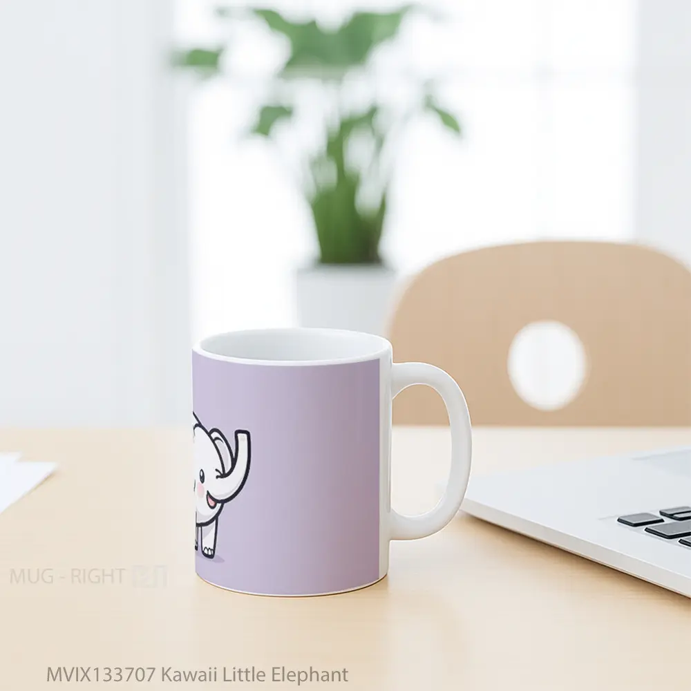 Mug Kawaii Little Elephant Gelas Hewan Lucu - All-side / Desain
